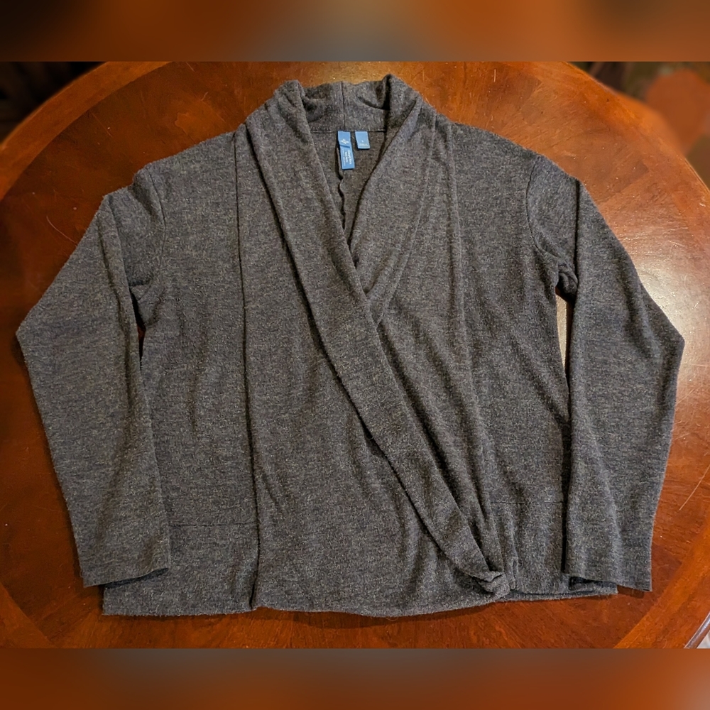 Vera Wang, Blue/Gray Heather, Lightweight Sweater, Size Large